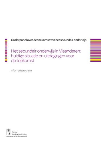 Kaft van Het secundair onderwijs in Vlaanderen: huidige situatie en uitdagingen voor de toekomst